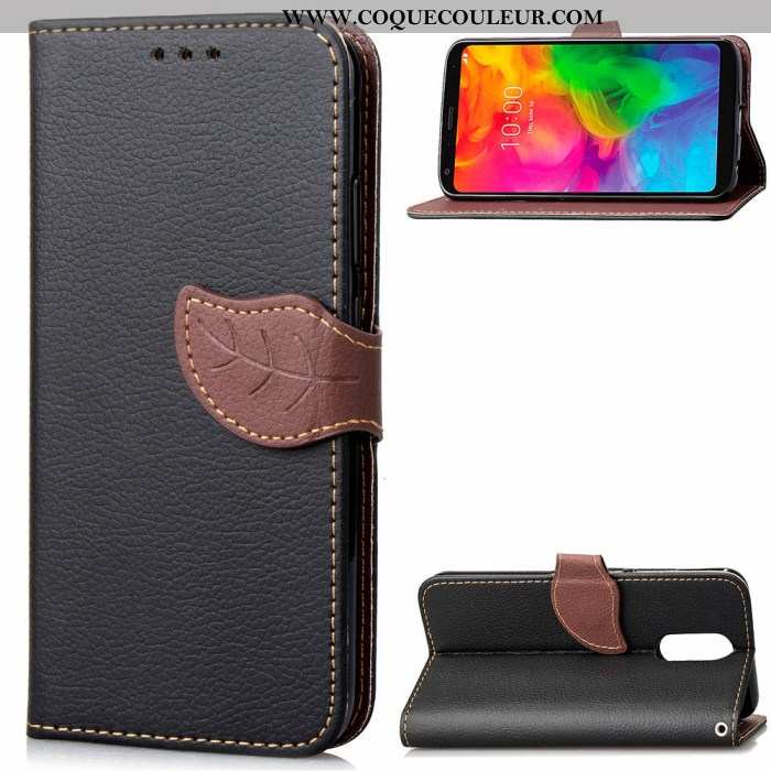 Étui Lg Q7 Portefeuille Fluide Doux Étui, Coque Lg Q7 Cuir Rouge