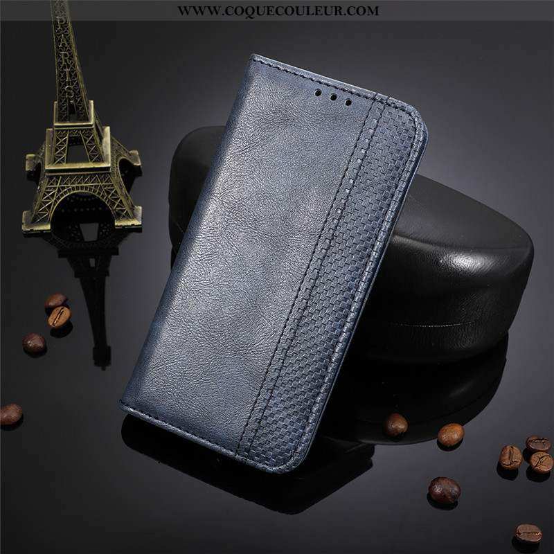 Coque Lg Q7 Protection Étui, Housse Lg Q7 Cuir Tout Compris Bleu Foncé