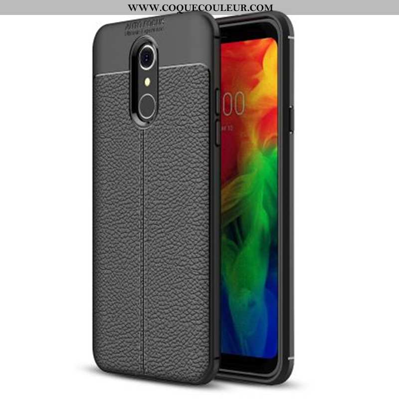 Coque Lg Q7 Modèle Fleurie Noir 2020, Housse Lg Q7 Fluide Doux Cuir