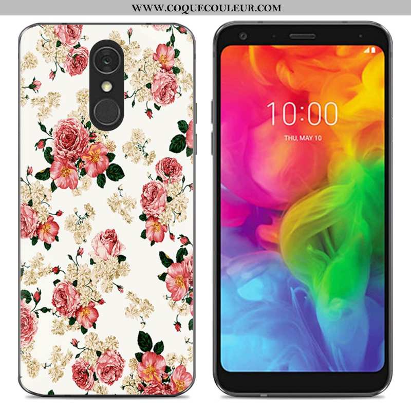 Housse Lg Q7 Dessin Animé Téléphone Portable Fluide Doux, Étui Lg Q7 Tendance Simple Bleu