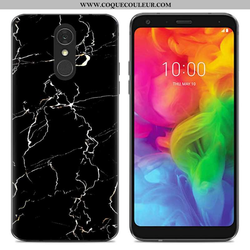 Housse Lg Q7 Dessin Animé Téléphone Portable Fluide Doux, Étui Lg Q7 Tendance Simple Bleu