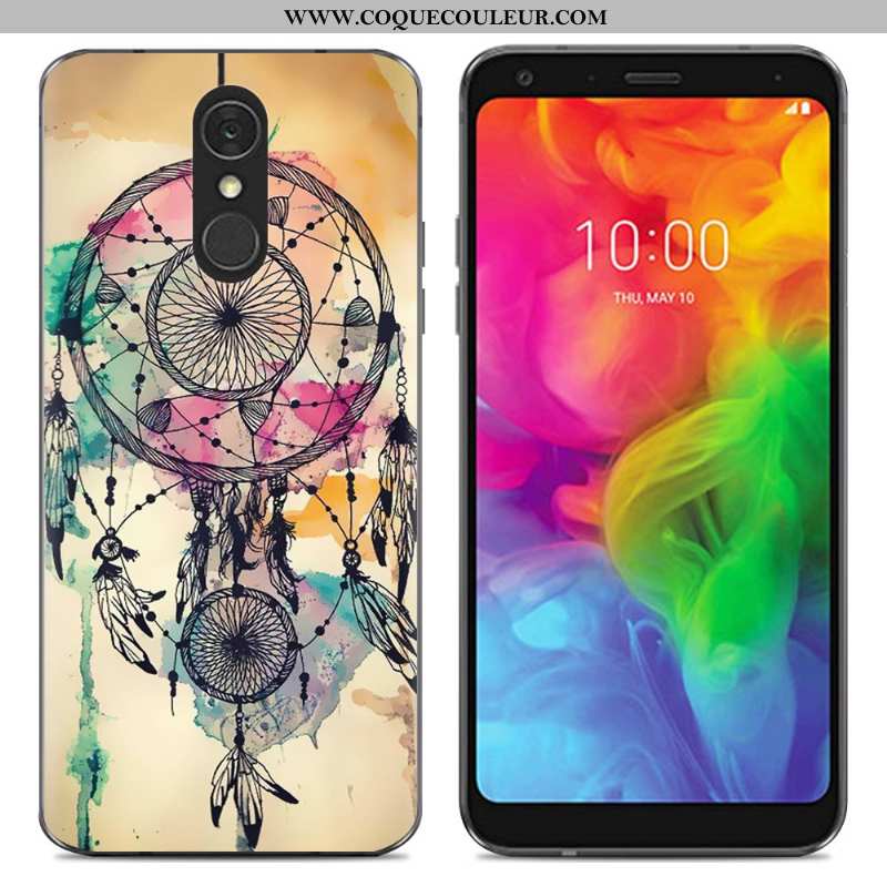 Housse Lg Q7 Dessin Animé Téléphone Portable Fluide Doux, Étui Lg Q7 Tendance Simple Bleu