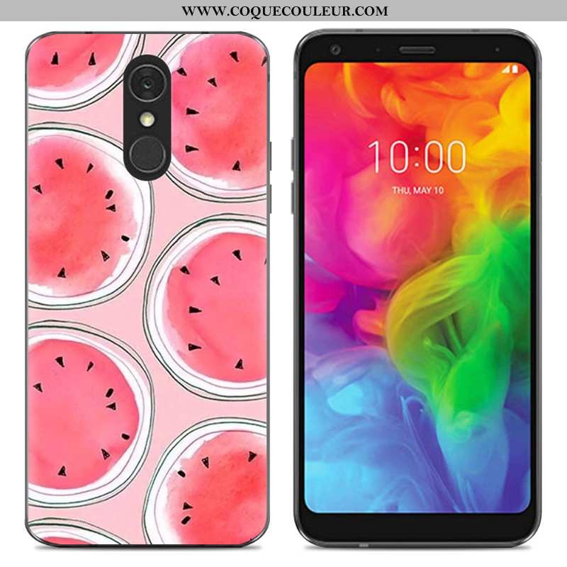 Housse Lg Q7 Dessin Animé Téléphone Portable Fluide Doux, Étui Lg Q7 Tendance Simple Bleu