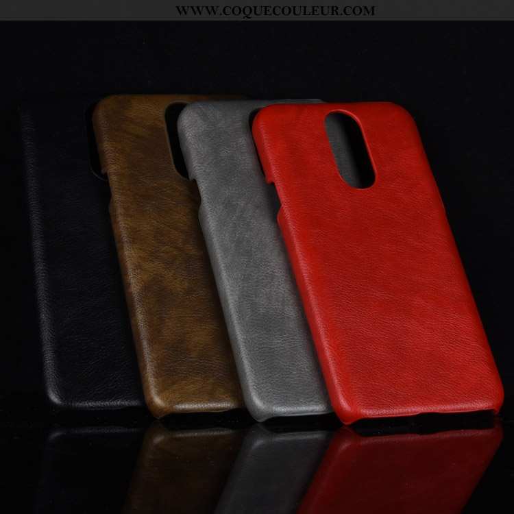 Étui Lg Q7 Cuir Téléphone Portable Incassable, Coque Lg Q7 Modèle Fleurie Protection Rouge