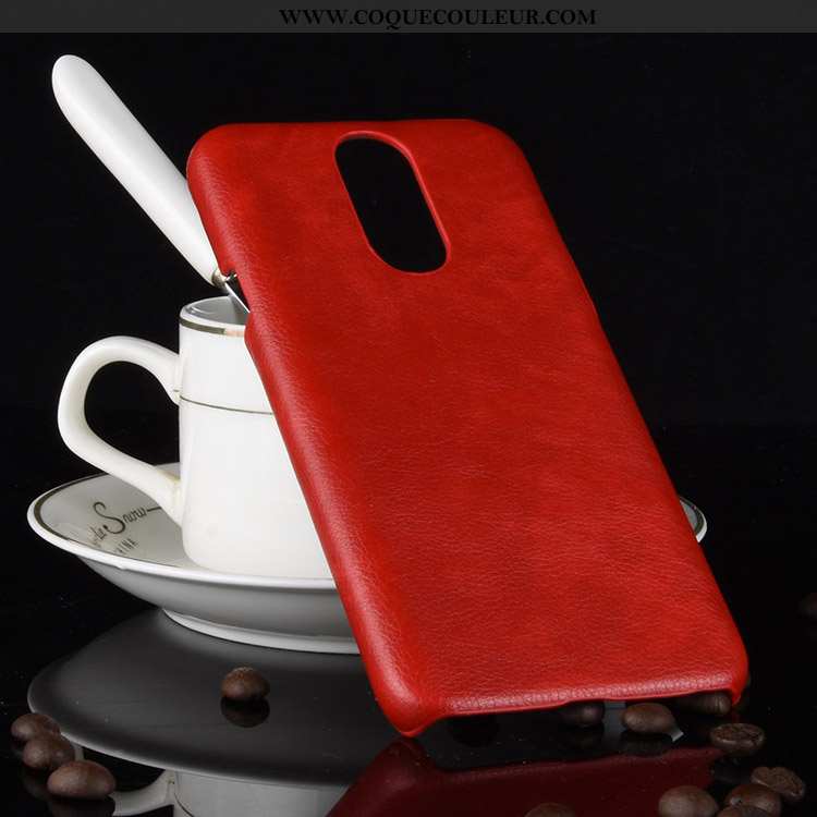 Étui Lg Q7 Cuir Téléphone Portable Incassable, Coque Lg Q7 Modèle Fleurie Protection Rouge