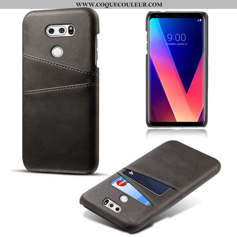 Coque Lg V30 Protection Carte Étui, Housse Lg V30 Cuir Téléphone Portable Rouge