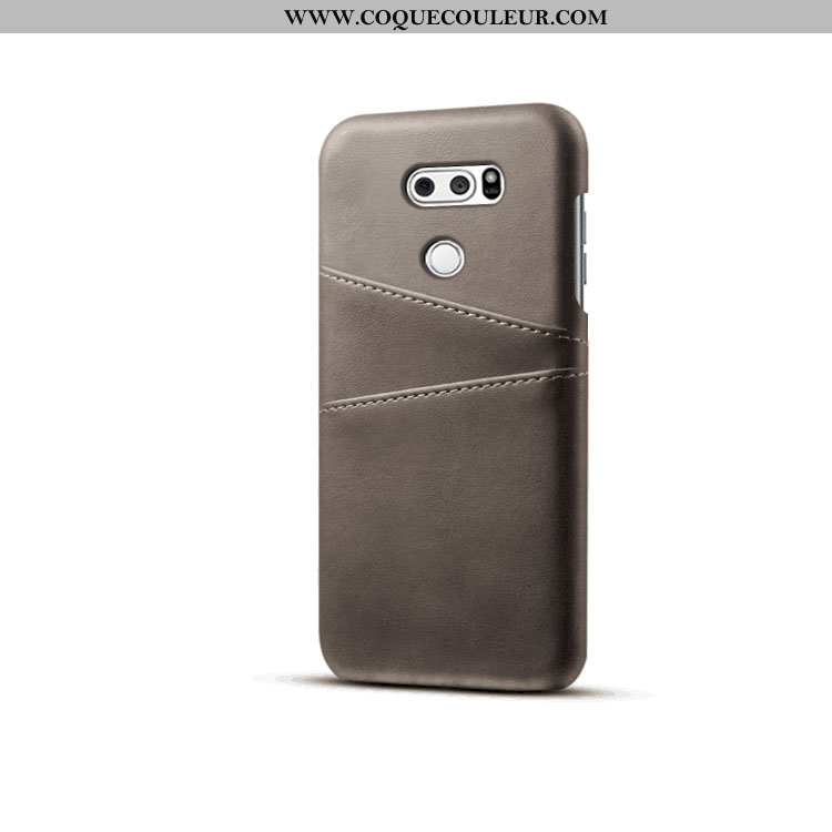 Coque Lg V30 Protection Carte Étui, Housse Lg V30 Cuir Téléphone Portable Rouge