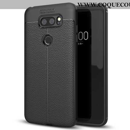 Housse Lg V30 Protection Téléphone Portable Noir, Étui Lg V30 Cuir Simple Noir