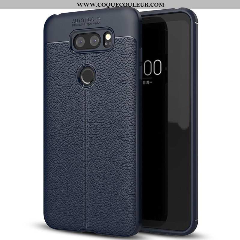 Housse Lg V30 Protection Téléphone Portable Noir, Étui Lg V30 Cuir Simple Noir