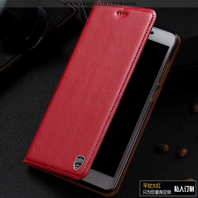 Housse Lg V30 Modèle Fleurie Coque Cuir Véritable, Étui Lg V30 Protection Téléphone Portable Marron