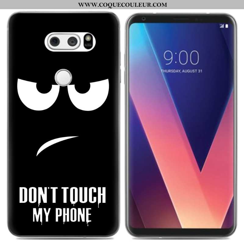 Coque Lg V30 Silicone Fluide Doux Frais, Housse Lg V30 Créatif Noir