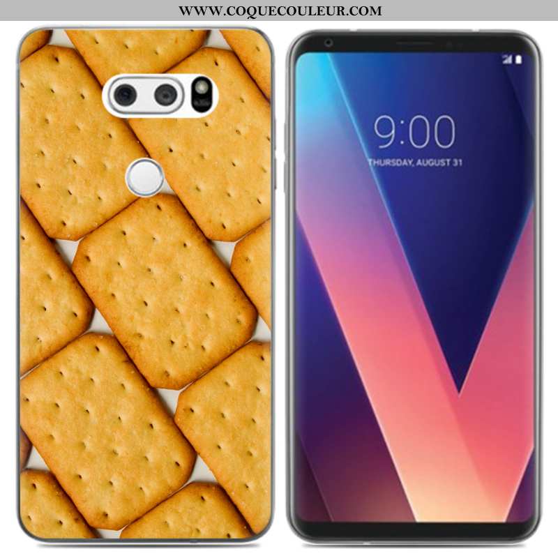 Coque Lg V30 Silicone Fluide Doux Frais, Housse Lg V30 Créatif Noir