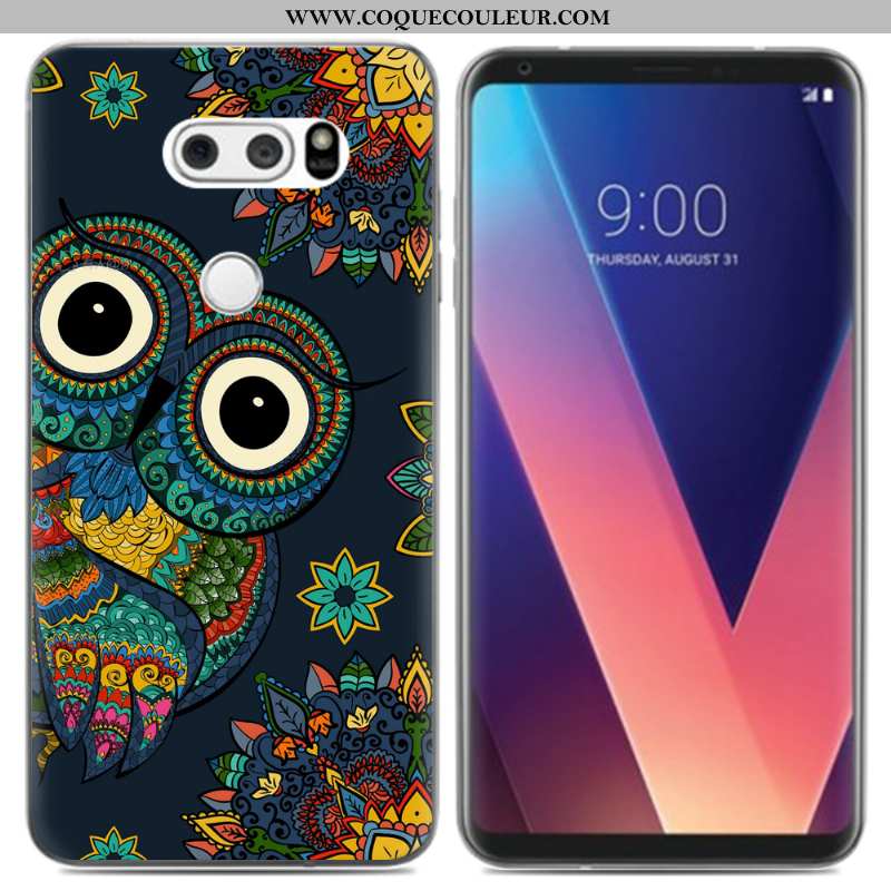 Coque Lg V30 Silicone Fluide Doux Frais, Housse Lg V30 Créatif Noir