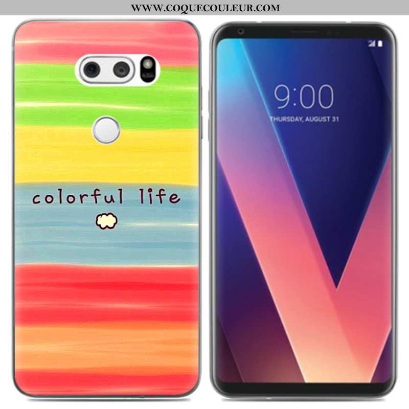 Coque Lg V30 Silicone Fluide Doux Frais, Housse Lg V30 Créatif Noir