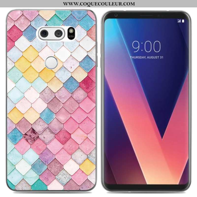 Coque Lg V30 Silicone Fluide Doux Frais, Housse Lg V30 Créatif Noir