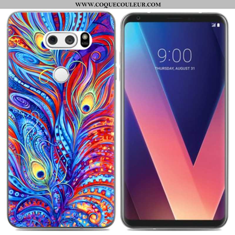 Coque Lg V30 Silicone Fluide Doux Frais, Housse Lg V30 Créatif Noir