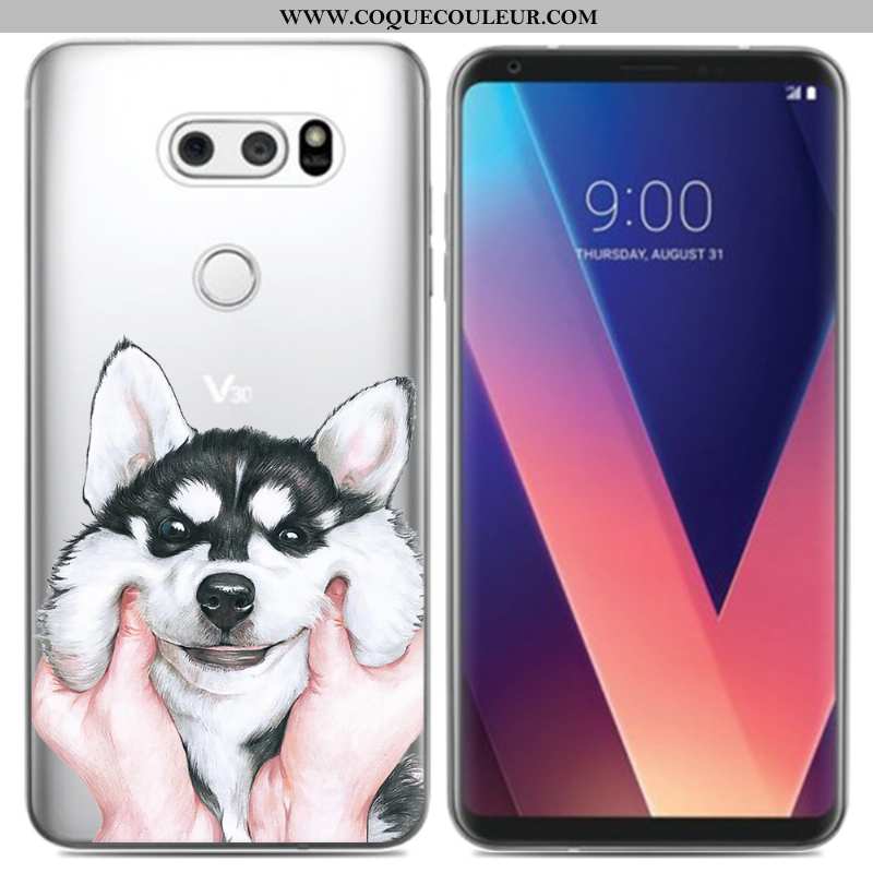 Coque Lg V30 Silicone Fluide Doux Frais, Housse Lg V30 Créatif Noir