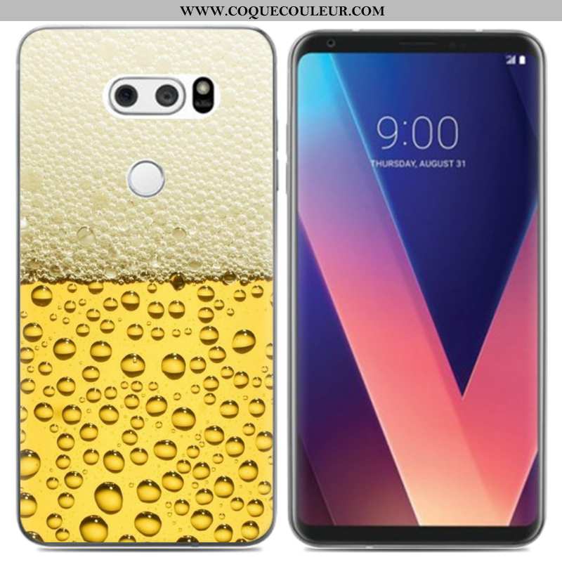 Coque Lg V30 Silicone Fluide Doux Frais, Housse Lg V30 Créatif Noir