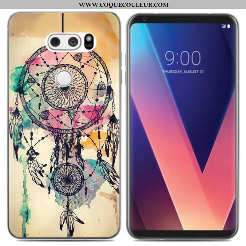 Coque Lg V30 Silicone Fluide Doux Frais, Housse Lg V30 Créatif Noir