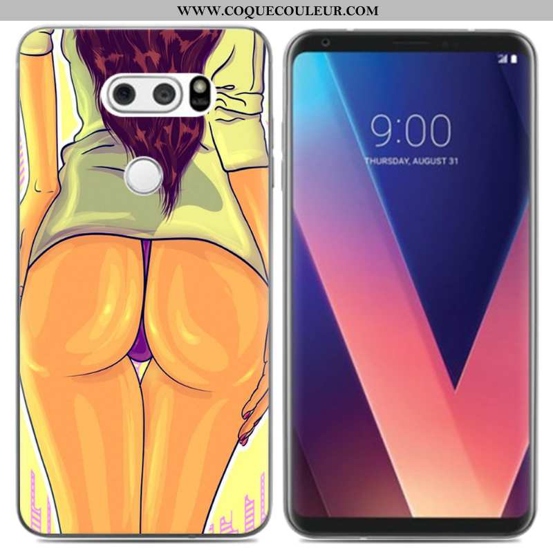 Coque Lg V30 Silicone Fluide Doux Frais, Housse Lg V30 Créatif Noir