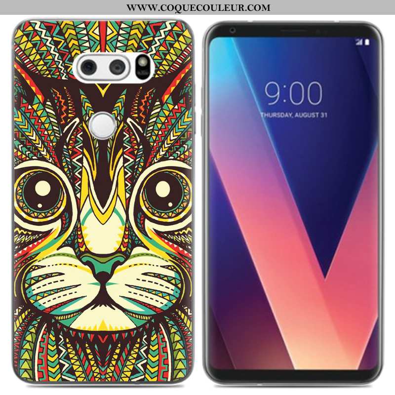 Coque Lg V30 Silicone Fluide Doux Frais, Housse Lg V30 Créatif Noir