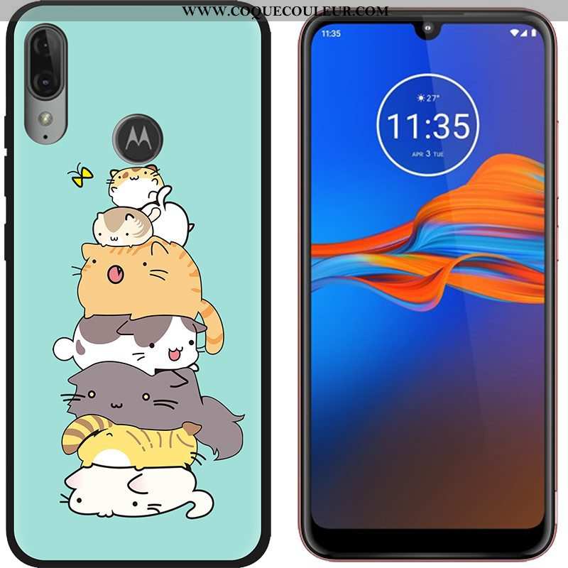 Étui Moto E6 Plus Tendance Tissu, Coque Moto E6 Plus Délavé En Daim Noir Violet