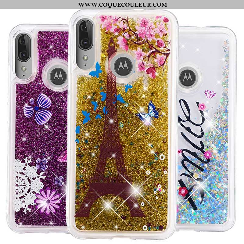 Housse Moto E6 Plus Dessin Animé Coque Téléphone Portable, Étui Moto E6 Plus Incassable Or Doré