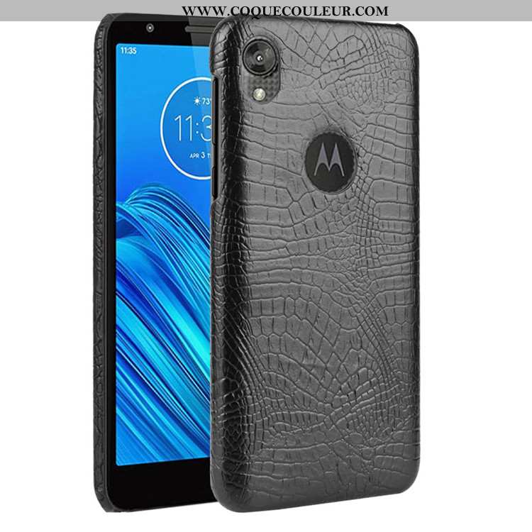 Housse Moto E6 Plus Protection Étui Noir, Moto E6 Plus Tendance Modèle Fleurie Noir