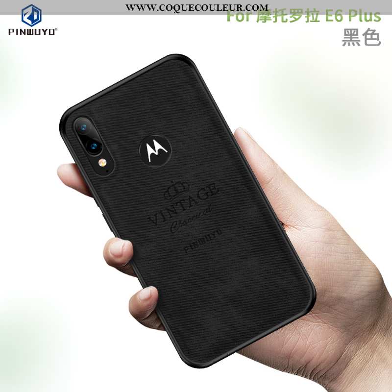 Étui Moto E6 Plus Protection Coque, Coque Moto E6 Plus Modèle Fleurie Rouge