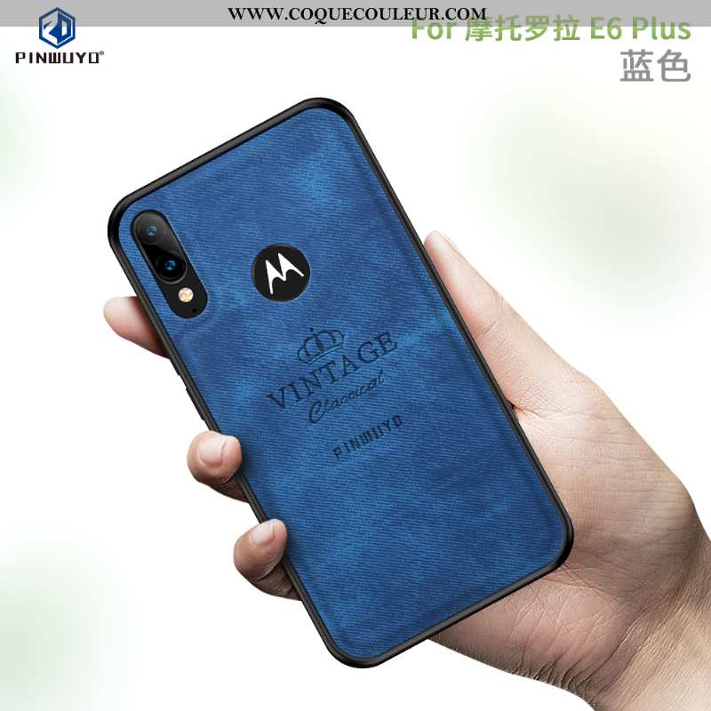 Étui Moto E6 Plus Protection Coque, Coque Moto E6 Plus Modèle Fleurie Rouge