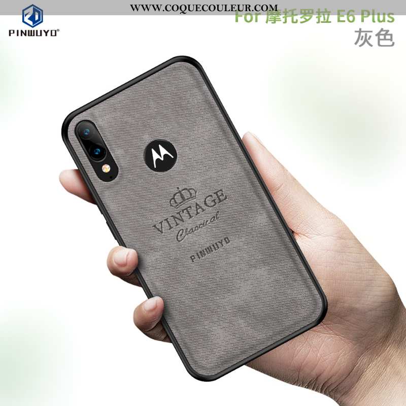 Étui Moto E6 Plus Protection Coque, Coque Moto E6 Plus Modèle Fleurie Rouge