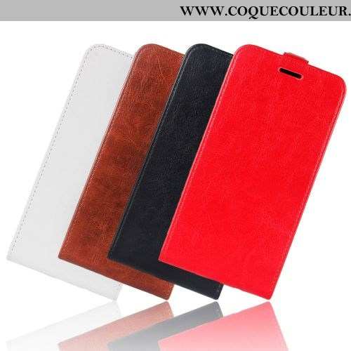 Coque Moto E6 Plus Cuir Étui Coque, Housse Moto E6 Plus Protection Rouge