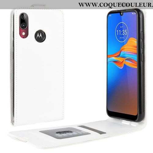 Coque Moto E6 Plus Cuir Étui Coque, Housse Moto E6 Plus Protection Rouge