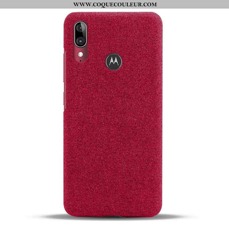 Housse Moto E6 Plus Légère Tissu Coque, Étui Moto E6 Plus Protection Rouge