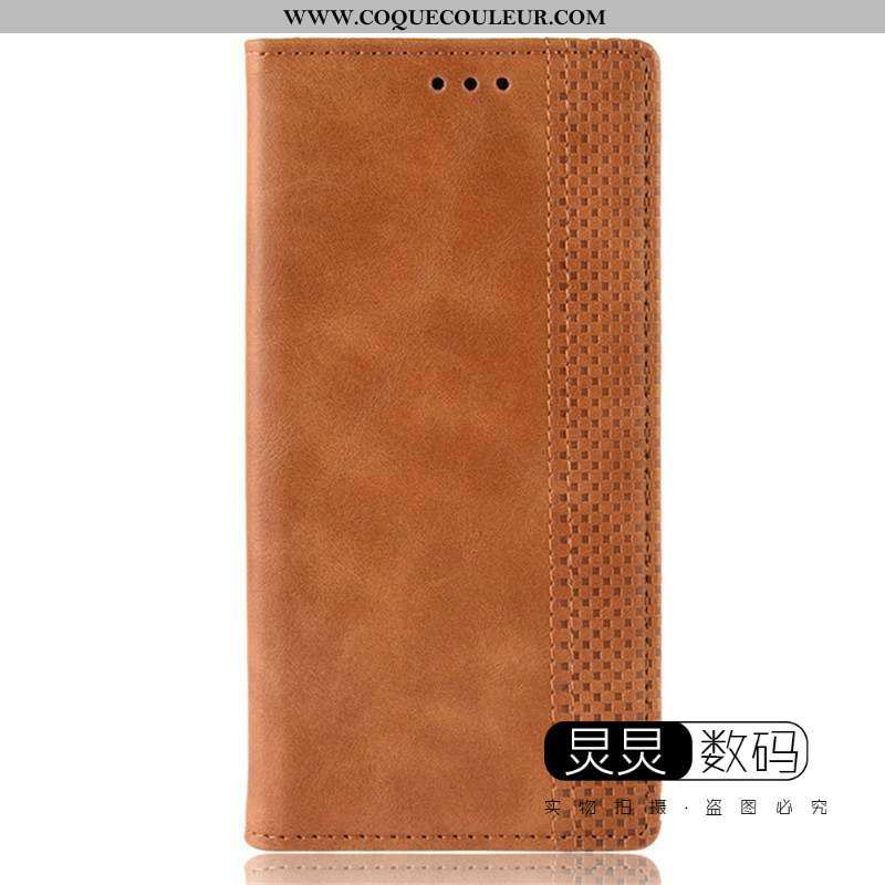 Coque Moto G Pro Protection Une Agrafe Magnétisme, Housse Moto G Pro Cuir Marron