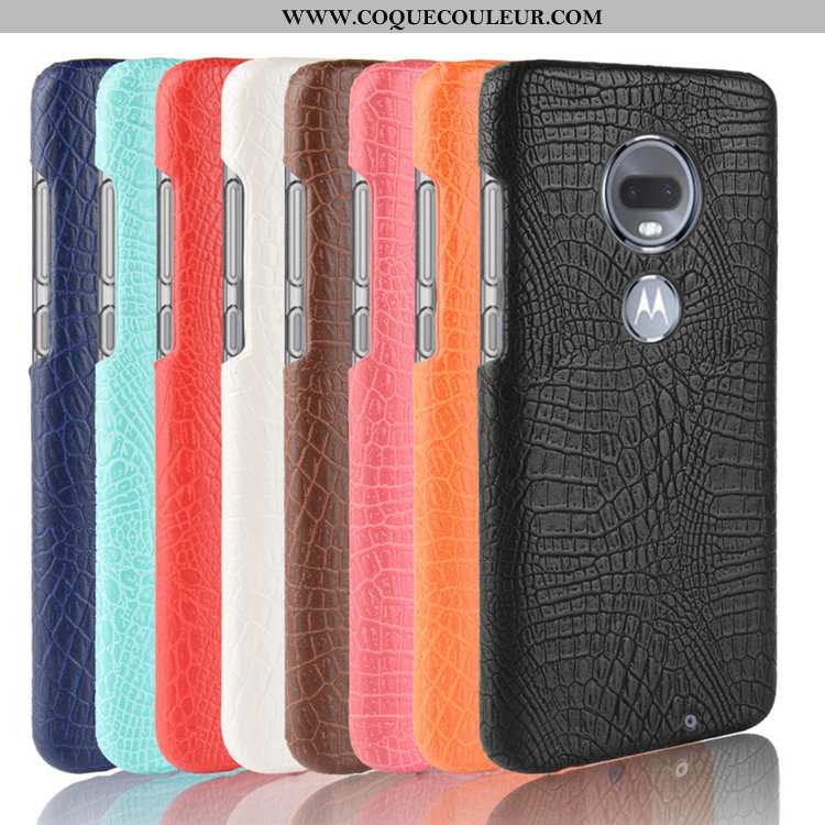 Étui Moto G7 Créatif Business Crocodile, Coque Moto G7 Modèle Fleurie Noir