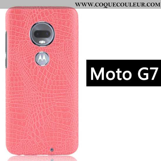 Étui Moto G7 Créatif Business Crocodile, Coque Moto G7 Modèle Fleurie Noir