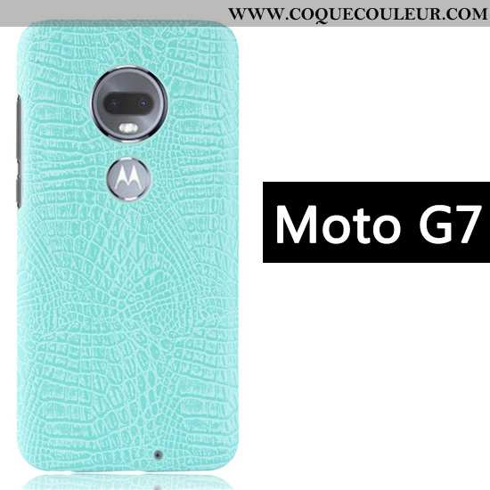 Étui Moto G7 Créatif Business Crocodile, Coque Moto G7 Modèle Fleurie Noir