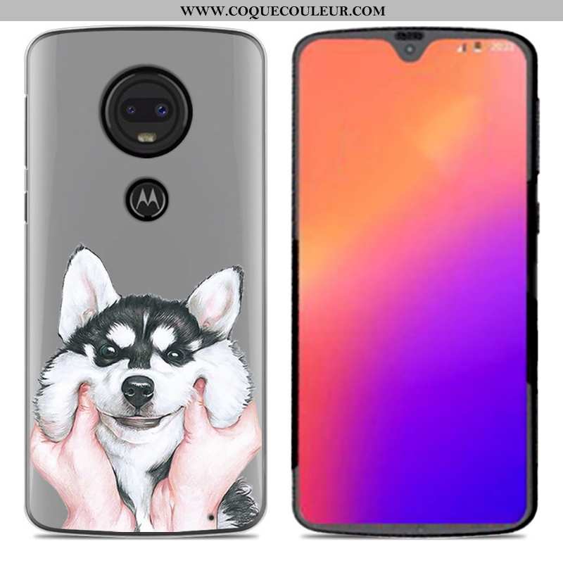 Housse Moto G7 Coque En Silicone Nouveau Étui, Étui Moto G7 Personnalité Dessin Animé Rose