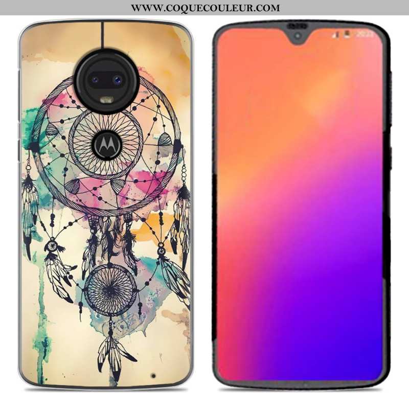 Housse Moto G7 Coque En Silicone Nouveau Étui, Étui Moto G7 Personnalité Dessin Animé Rose