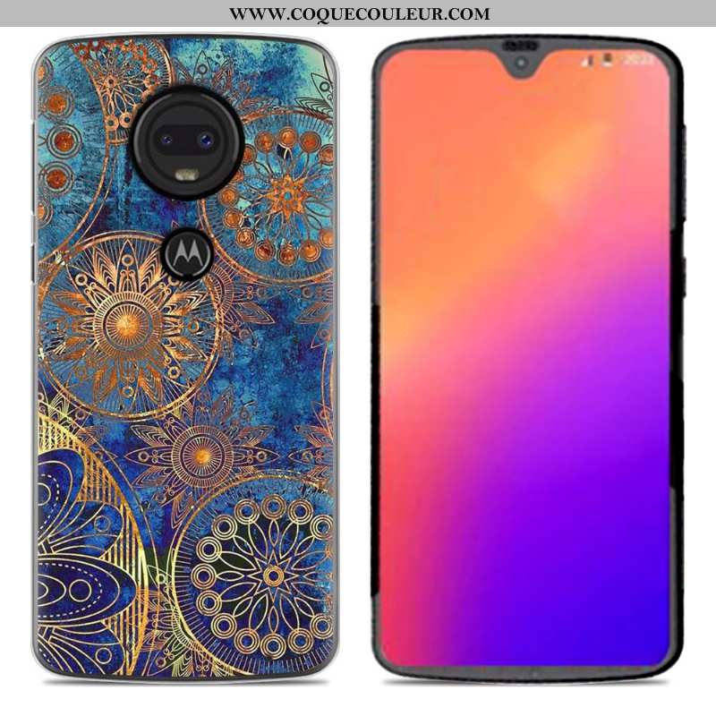 Housse Moto G7 Coque En Silicone Nouveau Étui, Étui Moto G7 Personnalité Dessin Animé Rose