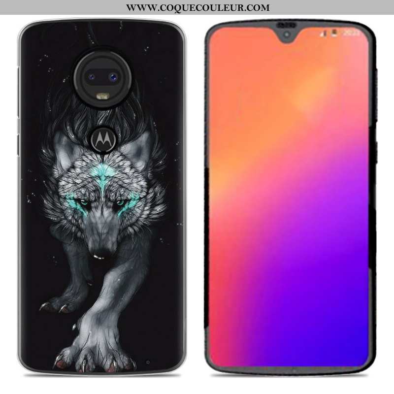 Housse Moto G7 Coque En Silicone Nouveau Étui, Étui Moto G7 Personnalité Dessin Animé Rose