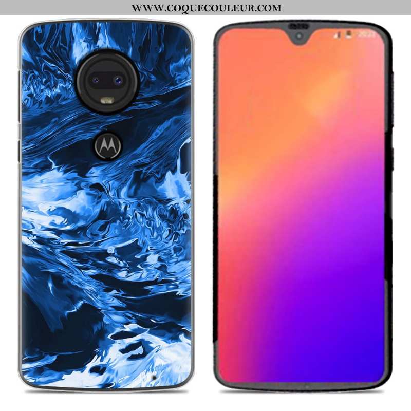 Housse Moto G7 Coque En Silicone Nouveau Étui, Étui Moto G7 Personnalité Dessin Animé Rose