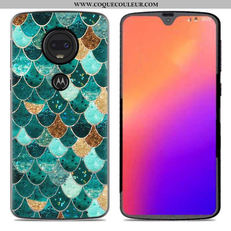 Housse Moto G7 Coque En Silicone Nouveau Étui, Étui Moto G7 Personnalité Dessin Animé Rose