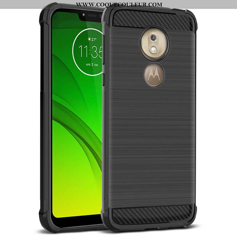 Étui Moto G7 Play Protection Incassable Noir, Coque Moto G7 Play Modèle Fleurie Rouge Noir