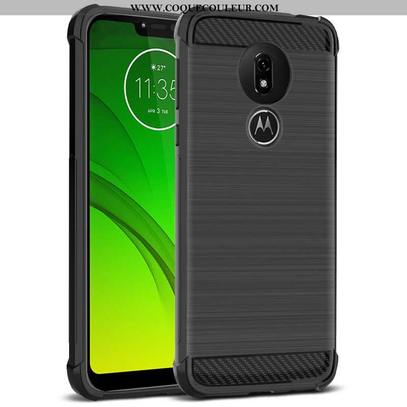 Étui Moto G7 Play Protection Incassable Noir, Coque Moto G7 Play Modèle Fleurie Rouge Noir