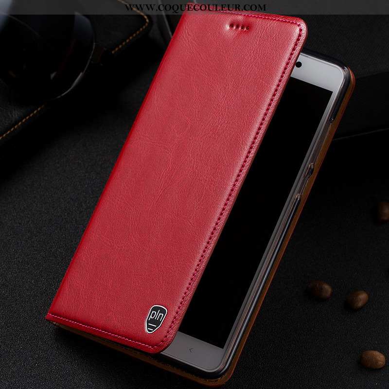 Housse Moto G7 Play Protection Modèle Fleurie Téléphone Portable, Étui Moto G7 Play Cuir Coque Rouge