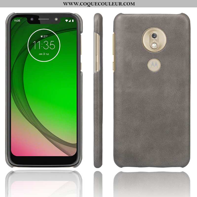 Housse Moto G7 Play Protection Étui Cuir, Moto G7 Play Délavé En Daim Téléphone Portable Orange