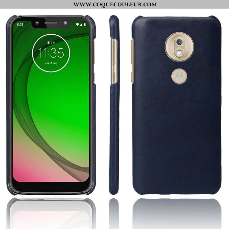 Housse Moto G7 Play Protection Étui Cuir, Moto G7 Play Délavé En Daim Téléphone Portable Orange