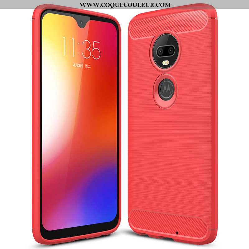 Étui Moto G7 Plus Fluide Doux Nouveau Tout Compris, Coque Moto G7 Plus Silicone Protection Noir